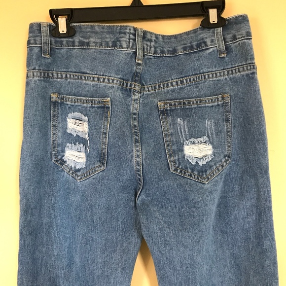 Mom Style Embellished Pearl Distressed Jeans - Picture 7 of 7